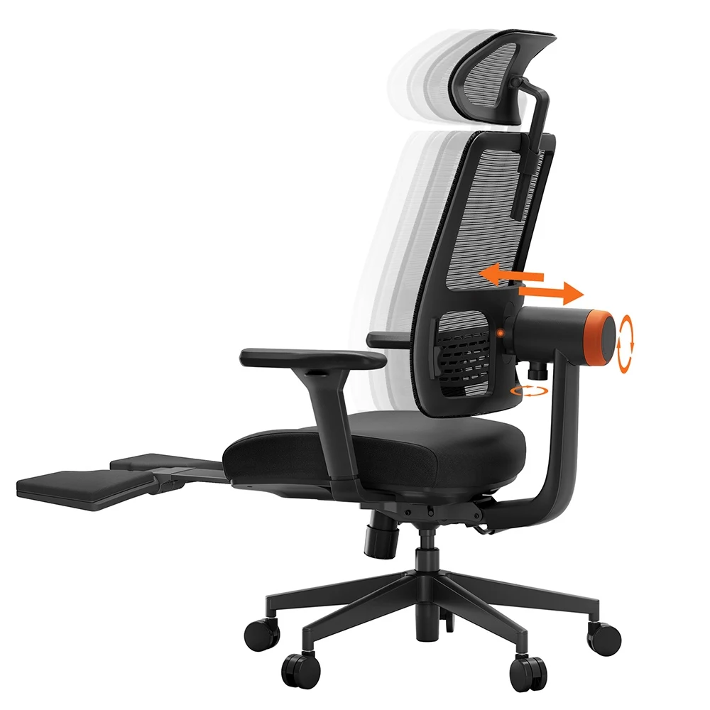 NEWTRAL magich-bp silla ergonómica con reposapiés, respaldo de seguimiento automático, soporte de espalda inferior adaptable, reposacabezas de