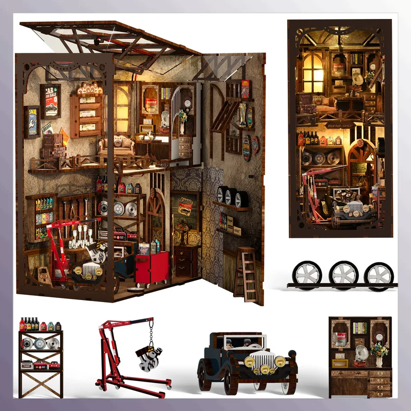 

Diy деревянный книжный уголок полка вставка комплект мастерство ремонт магазин форзац миниатюрные модели наборы книжная полка для друзей подарок на день рождения