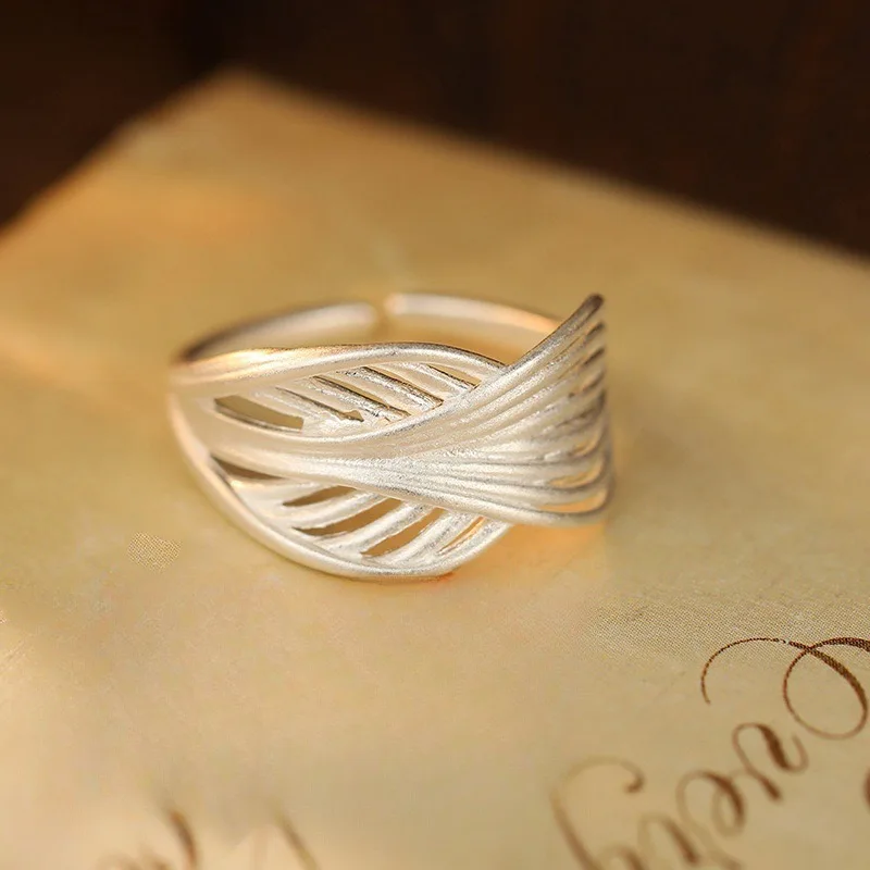 خواتم من الفضة الإسترليني عيار 925 للنساء، خاتم كلاسيكي مصنوع يدويًا وقابل للتعديل، هدية بيجو للسيدات #3