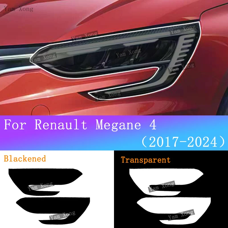 

For Renault Megane 4 Car Exterior Front Lamp TPU Transparent Protective Film Headlight Light Black Anti-Scratch Wrap Cover Film