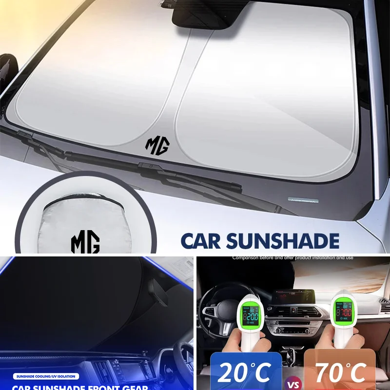 Foldable Double Ring Car Window Sunshade UV Protection Mesh Visor Curtain for MG HS ZS GS GT MG3 MG4 EV MG5 MG6 MG7 Hector