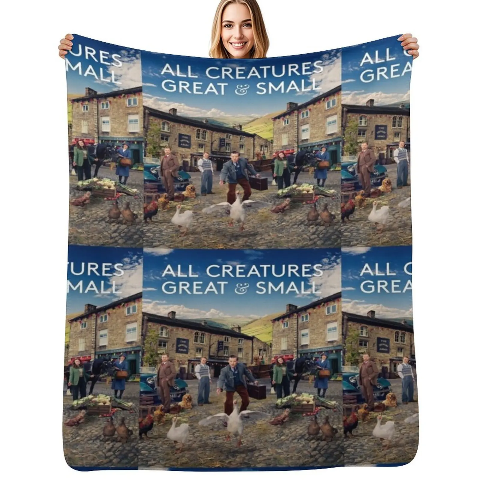 

All Creatures Great and Small family Throw Blanket Soft Warm Blanket Gift for Men Women Adults