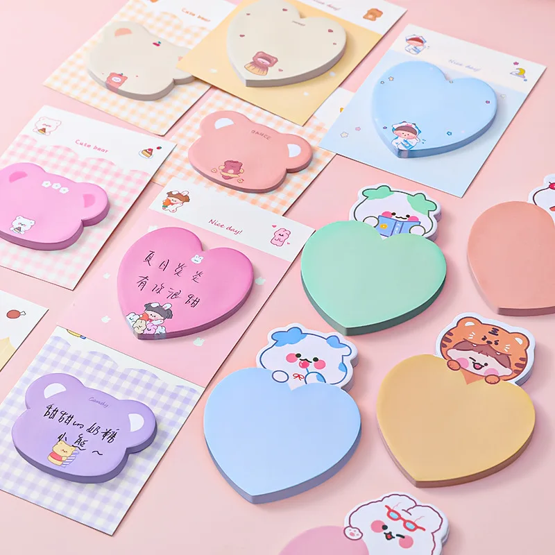 1 Piece Lytwtw's Adhesive Cute Kawaii Pet Sticky Notes Notepad Memo Pad Office School Supplies Stationery Notebook Sticker