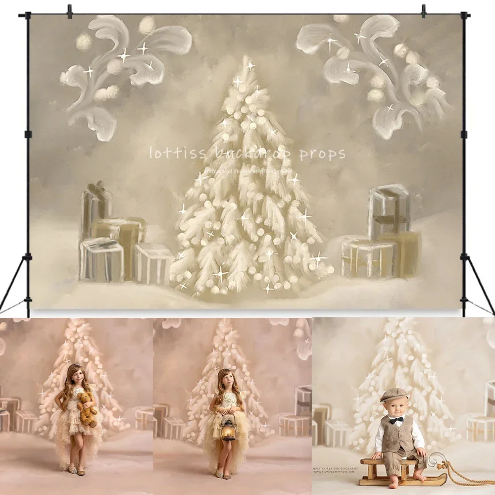 

Winter Snowy Photography Backdrops Kids Baby Photocall Portrait Photoshoot Christmas Snowflake Forest Studio Background