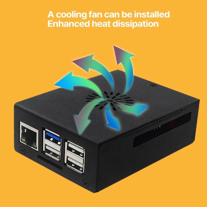Elegante caja Metal para placa Orange 3B, caja ventilador refrigeración, escudo confiable golpes y arañazos