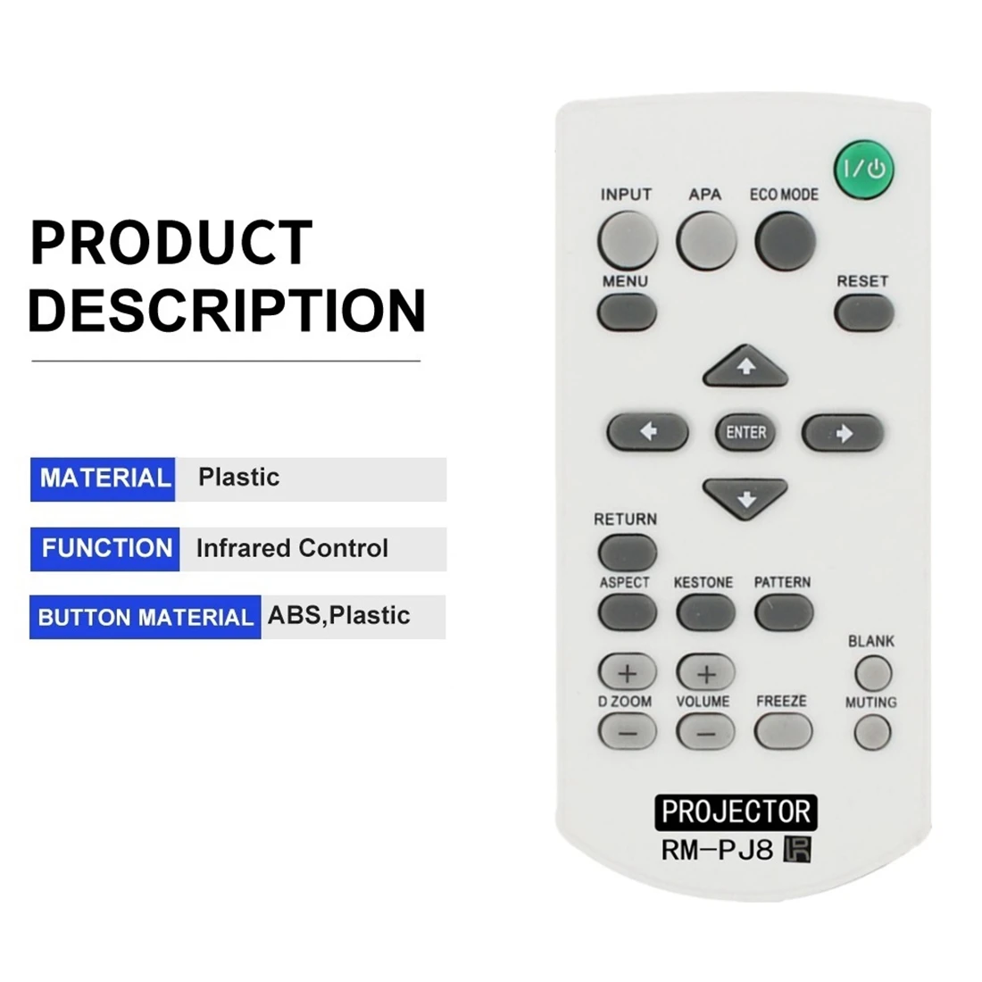 For Sony Wireless Switch Projector Remote Control Replacement (RM-PJ8)
