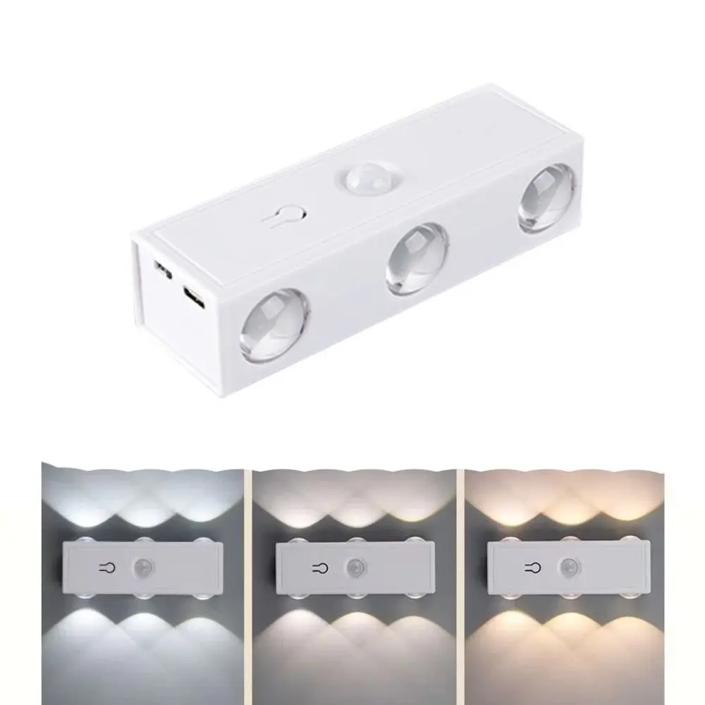 

3 colors / RGB Motion Sensor Wall Light Magnetic USB Rechargeable Rechargeable Night Light Smart Sensor Dimmable