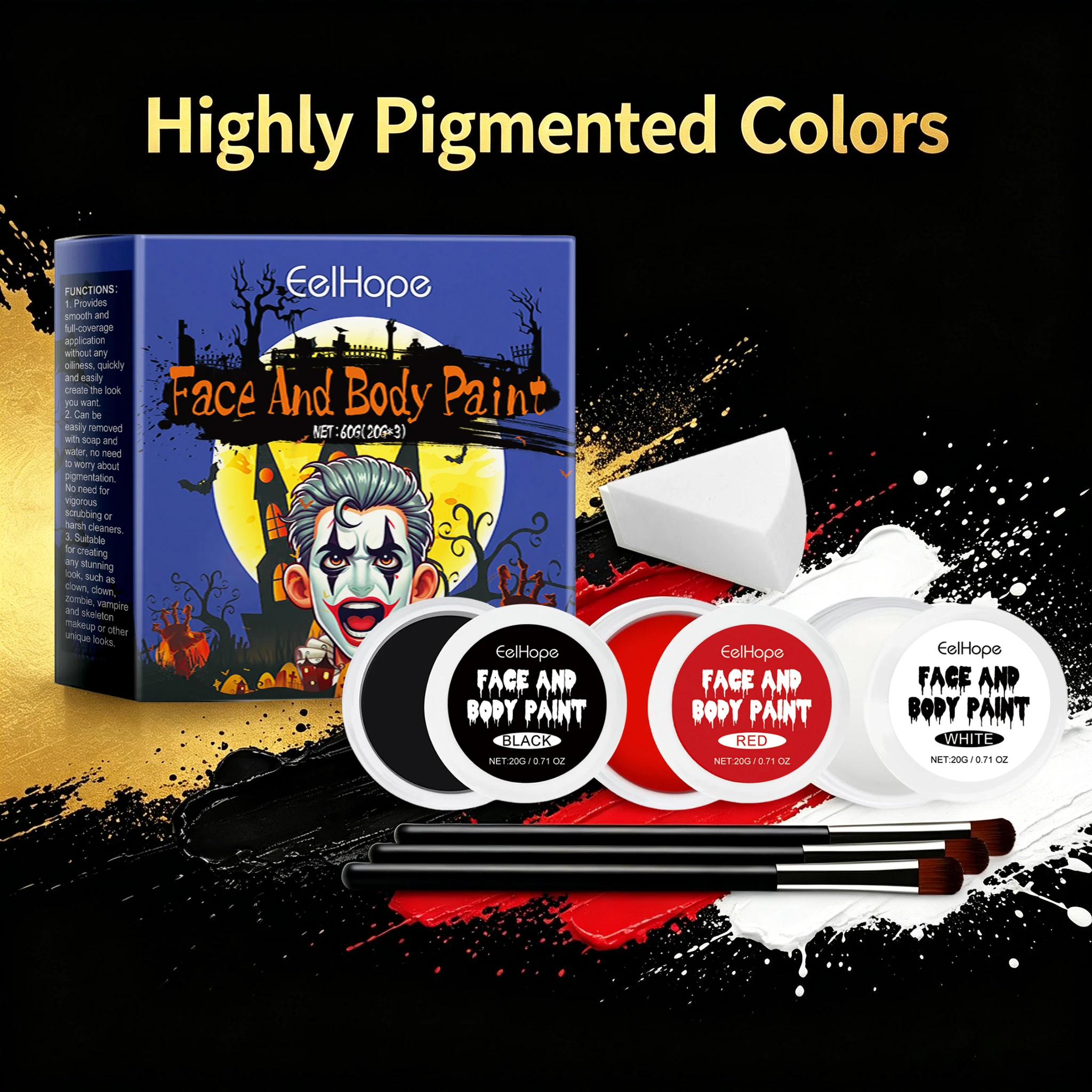 Pro Face Body Paint Oil Based Face Painting Kit Flash Tattoo Halloween SFX Party Artist Costume Festival Cosplay Painting Kit