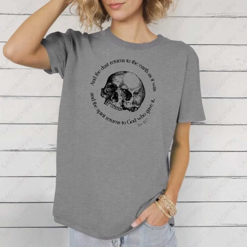 Memento Mori Men Women Cotton TShirt Catholic Halloween All Souls Day Christian Clothing Trad All Saints' Day Gothic Skull Tops
