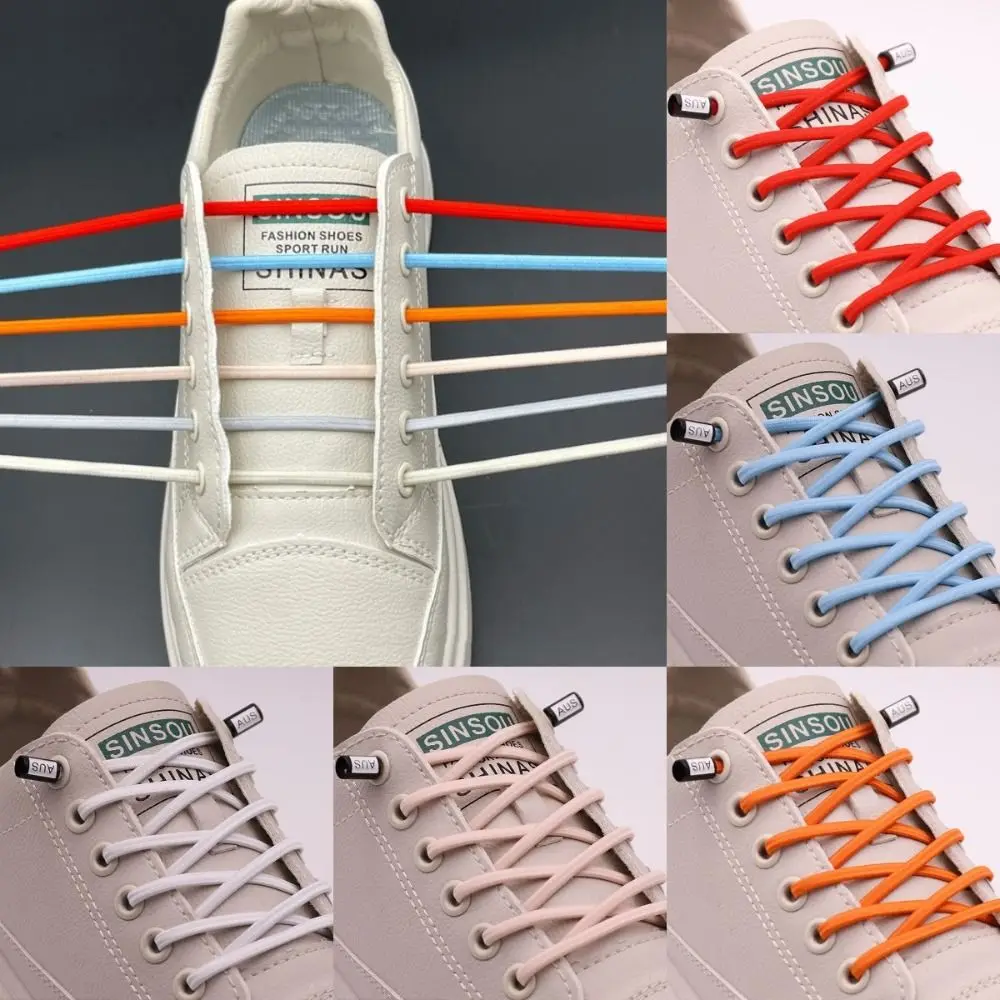 1 pair Shoelaces No Tie Shoelaces Multicolors Elastic Lace Shoelace Creative Lazy Silicone Laces Rubber Shoelace Buckle