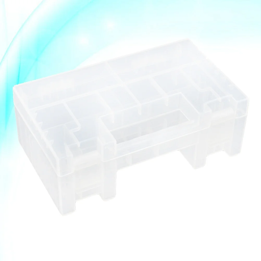 

20 Aa 14 Pack Aaa 2 Pack 9V Organizer Clear Storage Box With Portable Handle Leakproof Compartment Design For Card