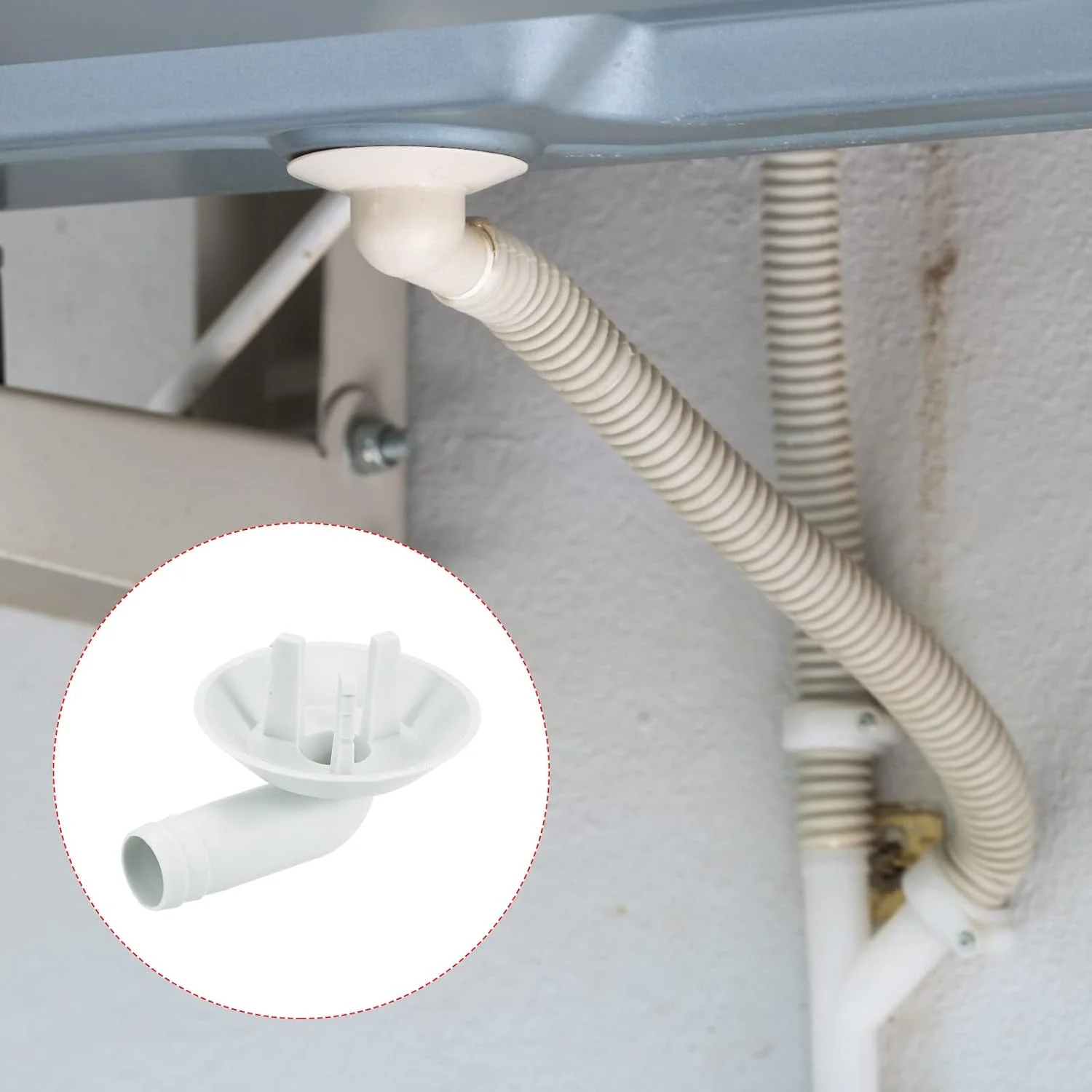 Air Conditioner Drain Hose Connector 25mm Tube Elbow Fitting  Accessories for Mini-Split Window AC, Grey Pack of