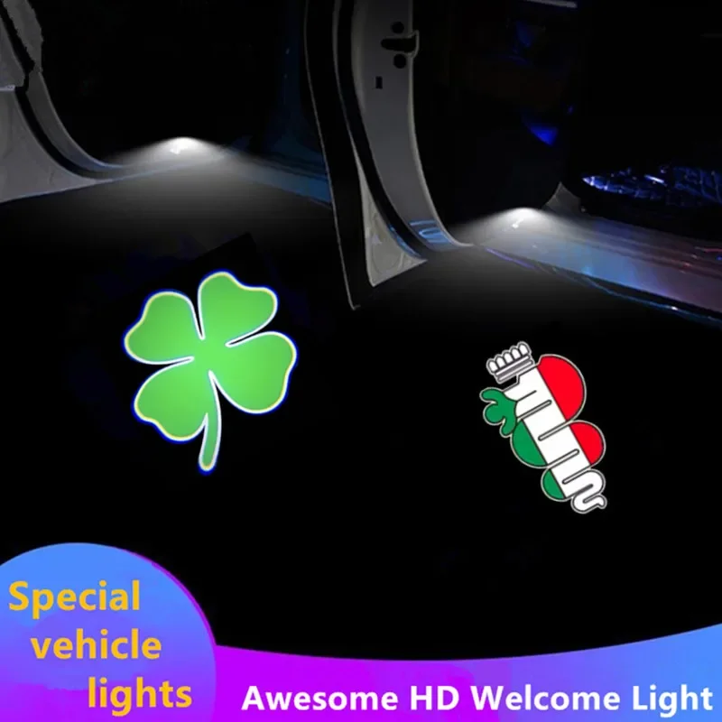 LED Car Door Welcome Lights for Alfa Romeo Giulietta Mito Stelvio Giulia 159 147 Courtesy Projector Ghost Shadow Lamps