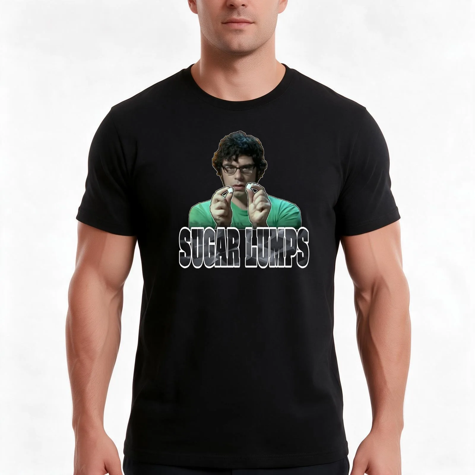 Sugar Lumps Conchords ver.1 T-Shirt, Summer Casual Cotton Tee, Oversized Streetwear Tops, Vintage Graphic Print, 100% Cotton