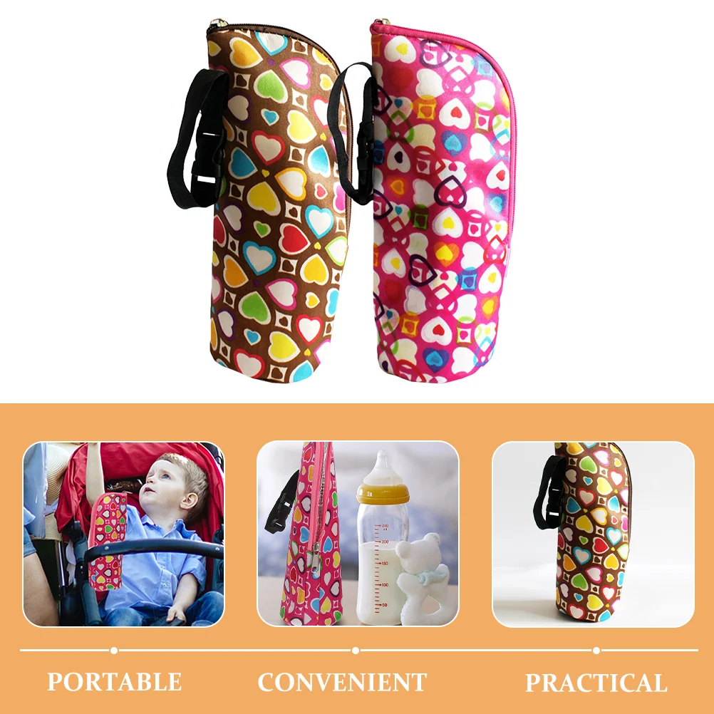 2 Pcs Bottle Warmer Milk Thermal Bag Feeding Cover Cap Cloth Insulated Pouch Baby