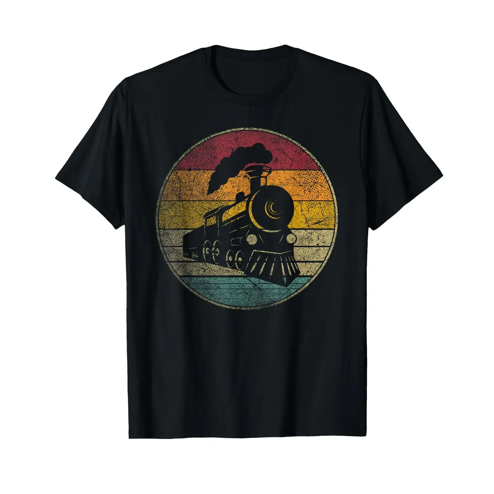 Train Vintage Distressed Retro Engineer Engine Conductor T Shirt Small vintage Washed Unisex Soft graphic Top For Everyday Wear