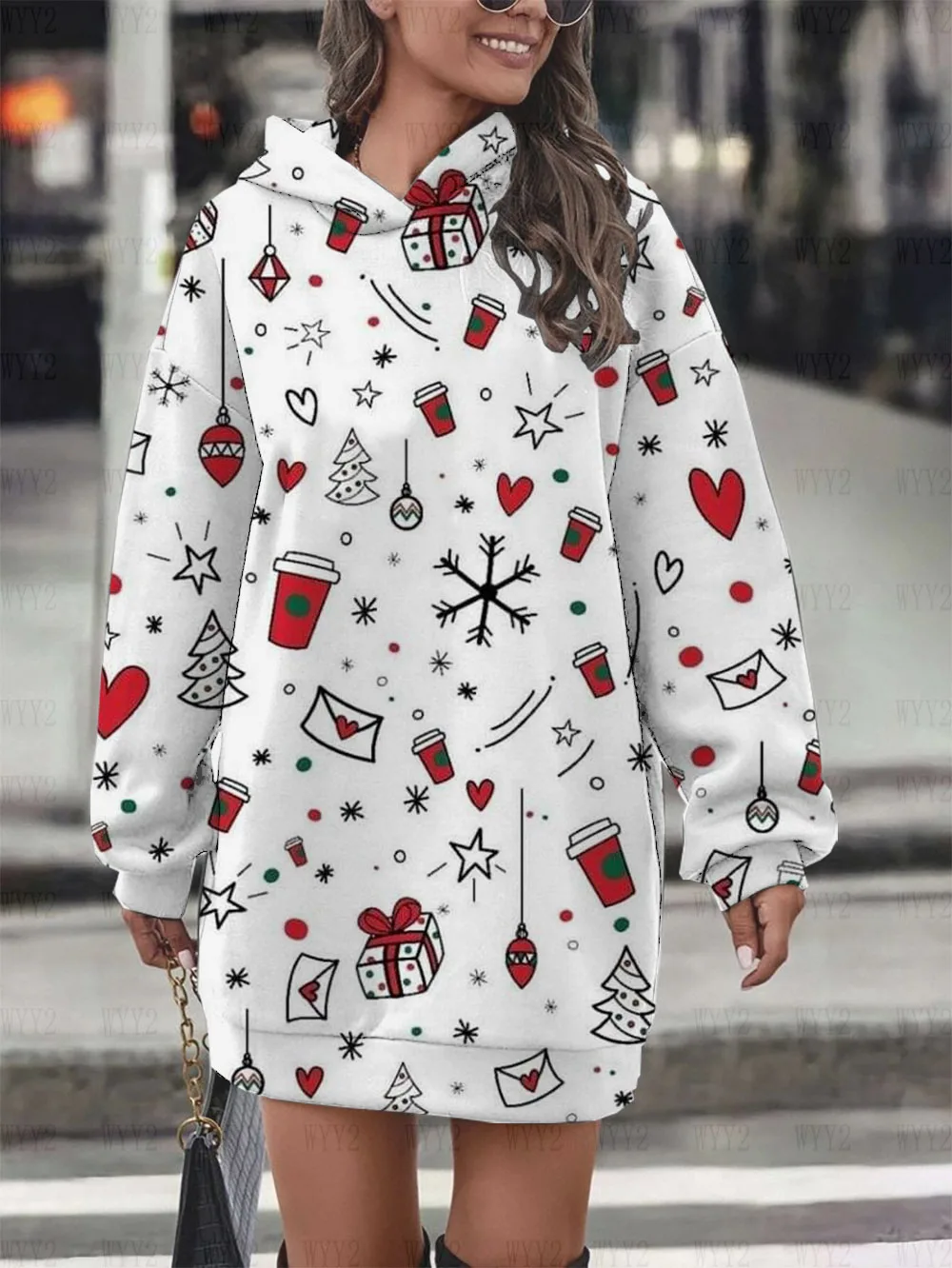 Snoopy Print Fashion Hoodie Sweatshirt New Christmas Series Women\'s Hoodie Dress Autumn and Winter Sweater Dress