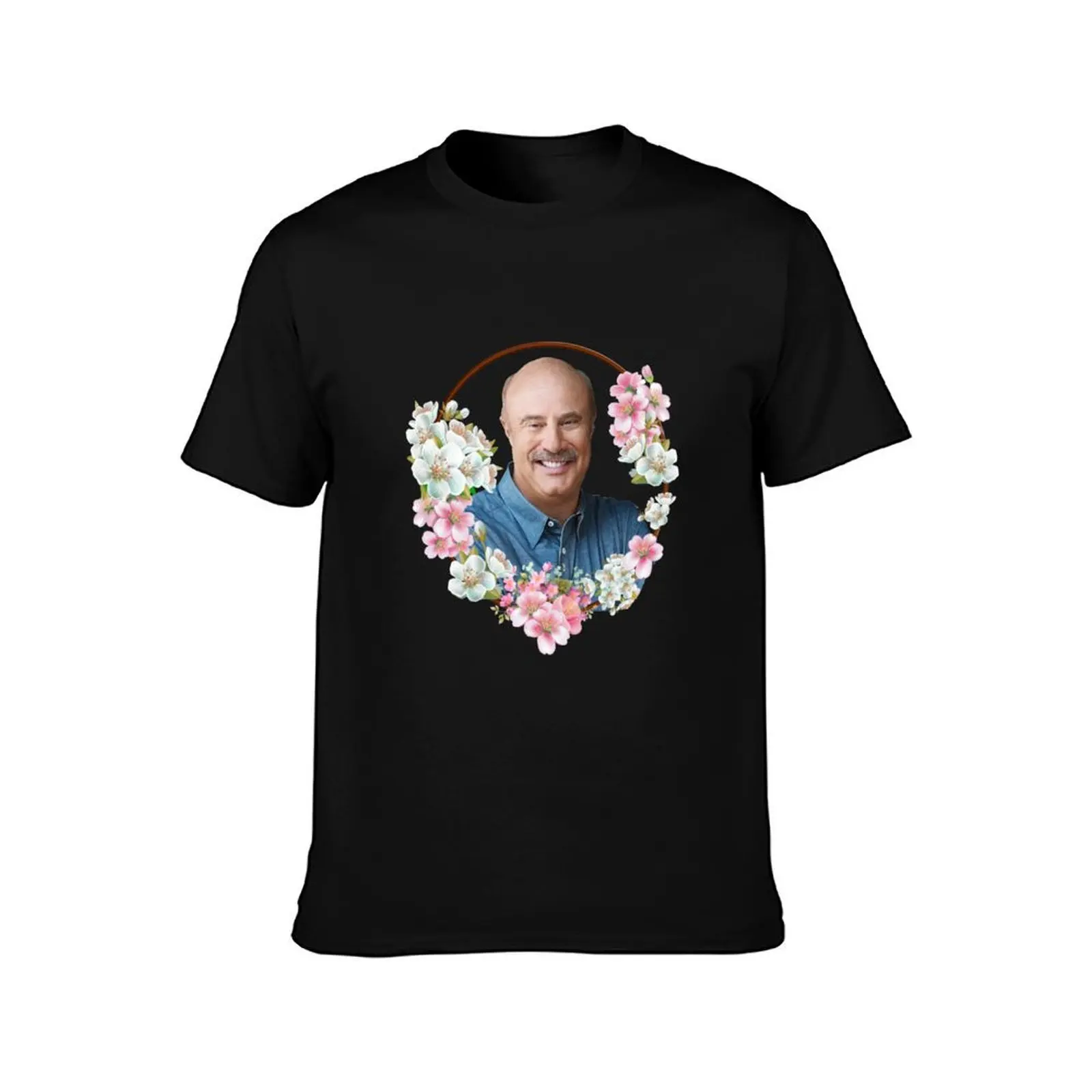Dr. Phil - Blue Flower Frame T-Shirt Work Utility Short Sleeve Shirt
