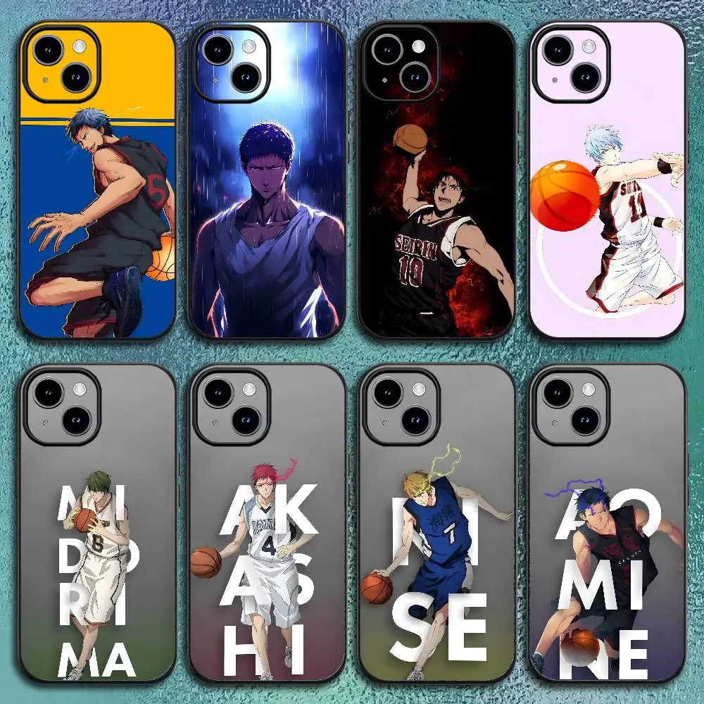 Anime K-Kuroko No Basket Phone Case For IPhone12 13 14 15 16 17Pro Max Plus Classic Black Soft Shell