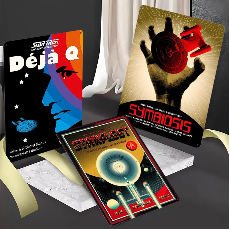 Star Trek Metal Posters Customizable Wall Art Retro Vintage Metal Tin Signs for Fans Man Cave Bar Accessories Home Decorations