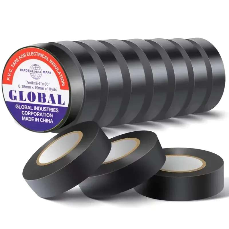 10/100M Black Rubber Electrical Tape High-Temperature Resistant Electrical Tape Durable Soft Insulating Adhesive Electrical Tape