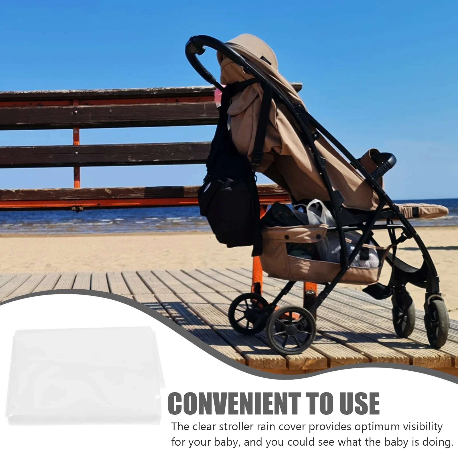 

Baby Stroller Rain Cover Clear Universal Size Protective Shield Easy to Clean Accessory Raincover for Pram Stroller Rain Covers