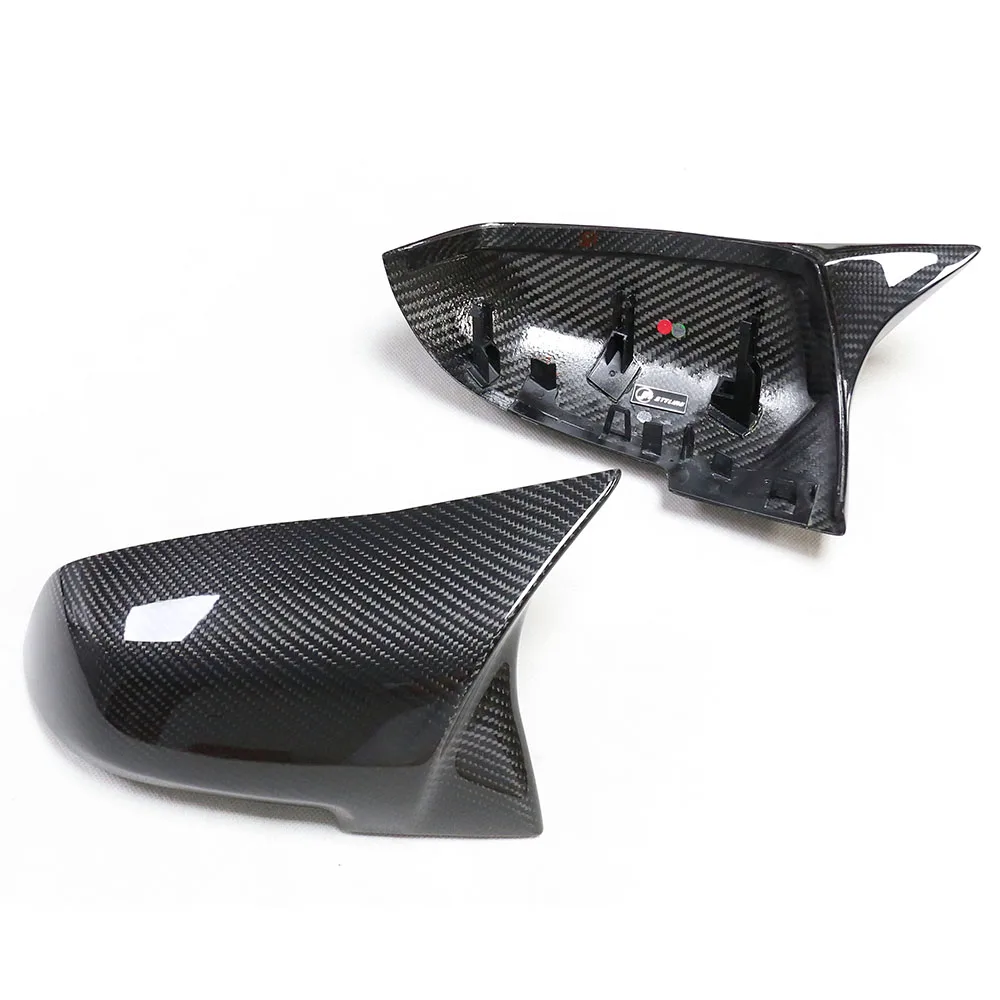 Real Dry Carbon Fiber M look Horn Mirror Cover For BMW Series 1 2 3 4 X F20 F22 F36 F30 F32 X1 E84 F21 M2 F33 F34 F87 2014-2017