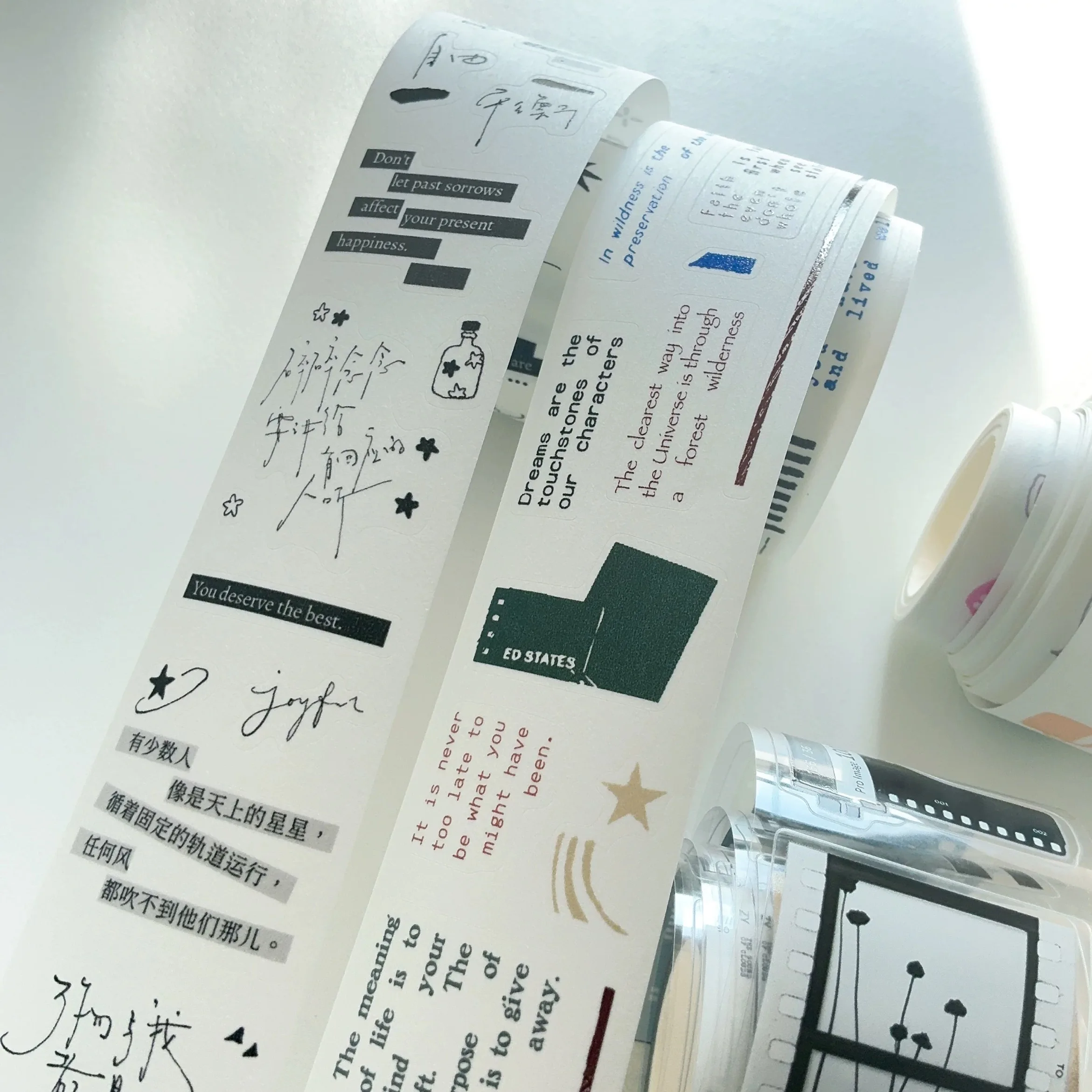 Vintage Retro Film English Words Dream Washi PET Tape for Card Making Planner DIY Scrapbooking Plan Decorative Sticker