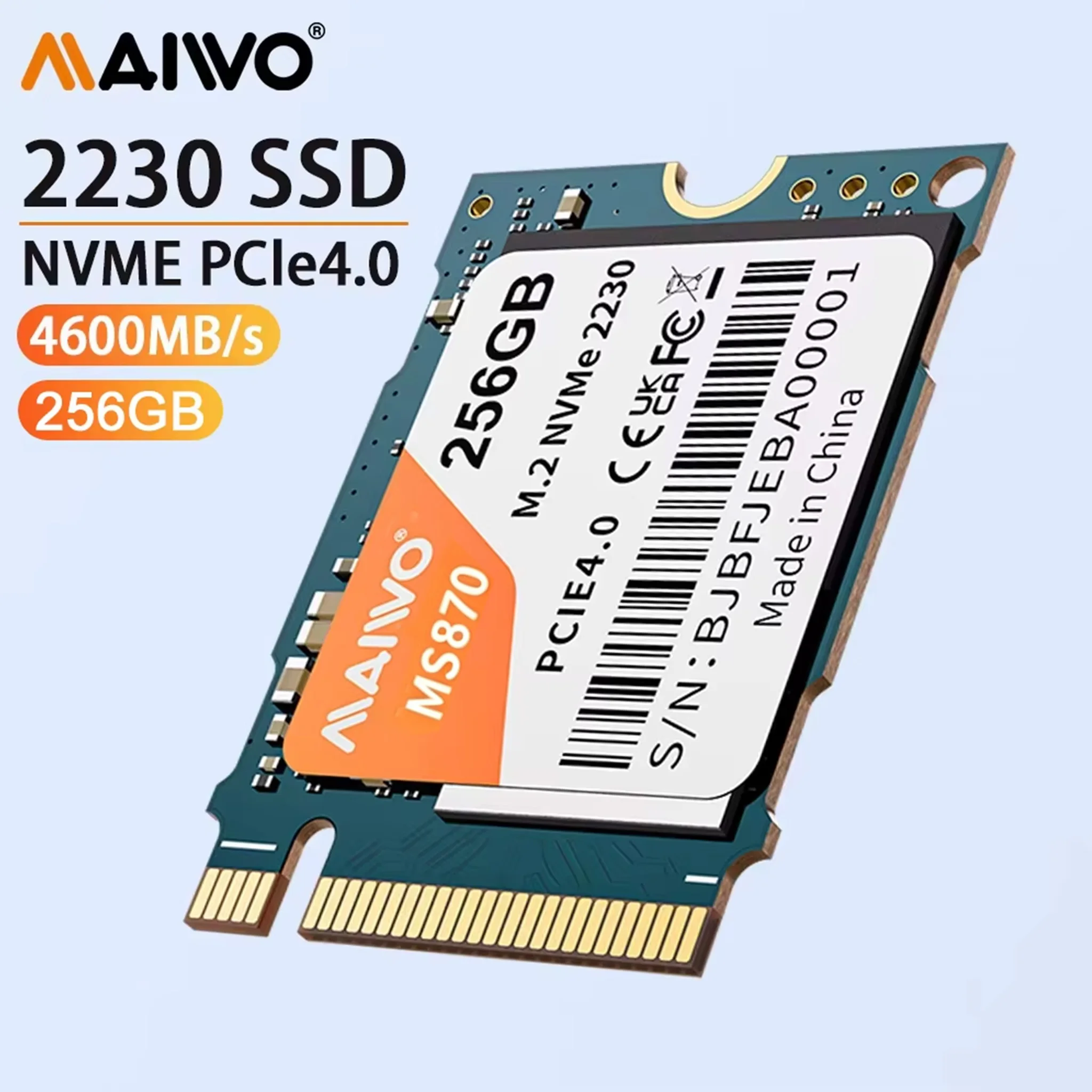 MAIWO 256GB 2230 SSD NVMe PCIe 4.0x4 Gen4 NVME SSD Internal Disk Up to 4600MB/s for Laptop Desktop High-Speed Solid State Drive