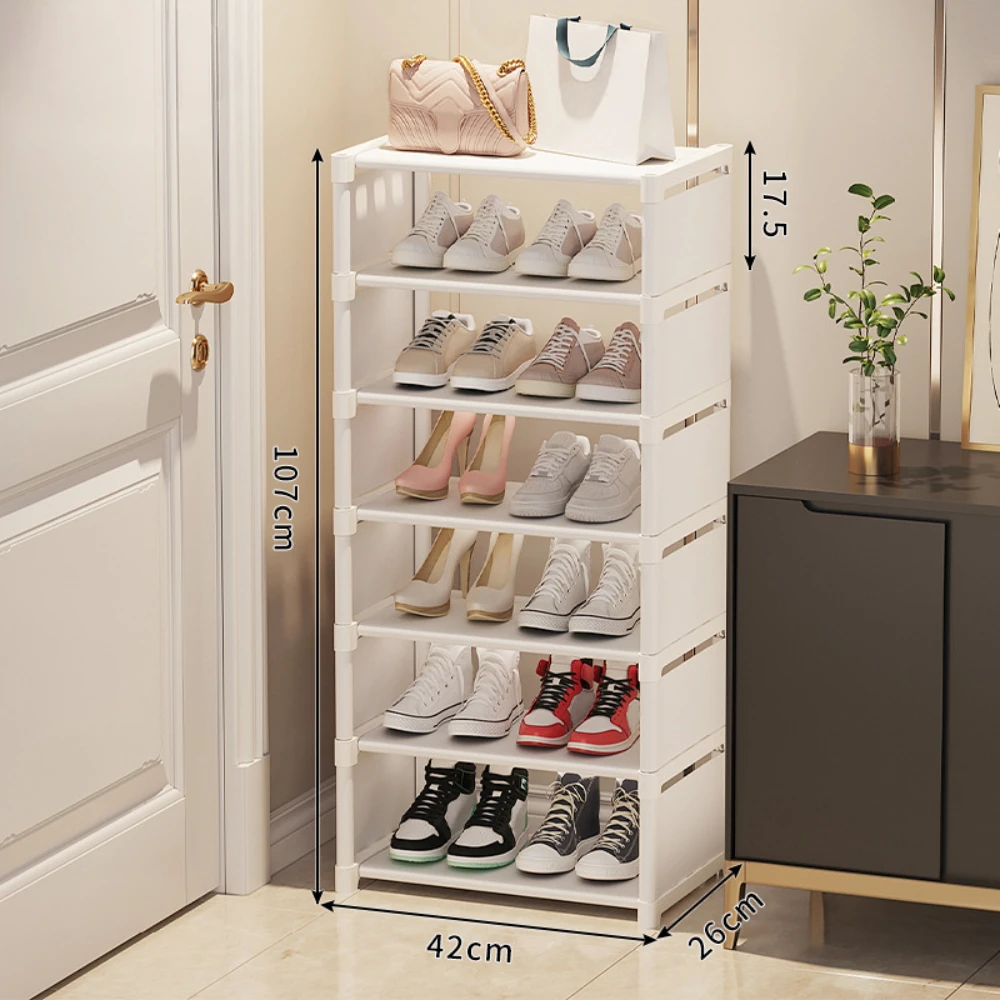 Multilayer Dustproof Shoe Cabinet Household Stackable Simple and Easy Entry Level Shoes Rack Simplicity Metal Organizer Shelves image 2