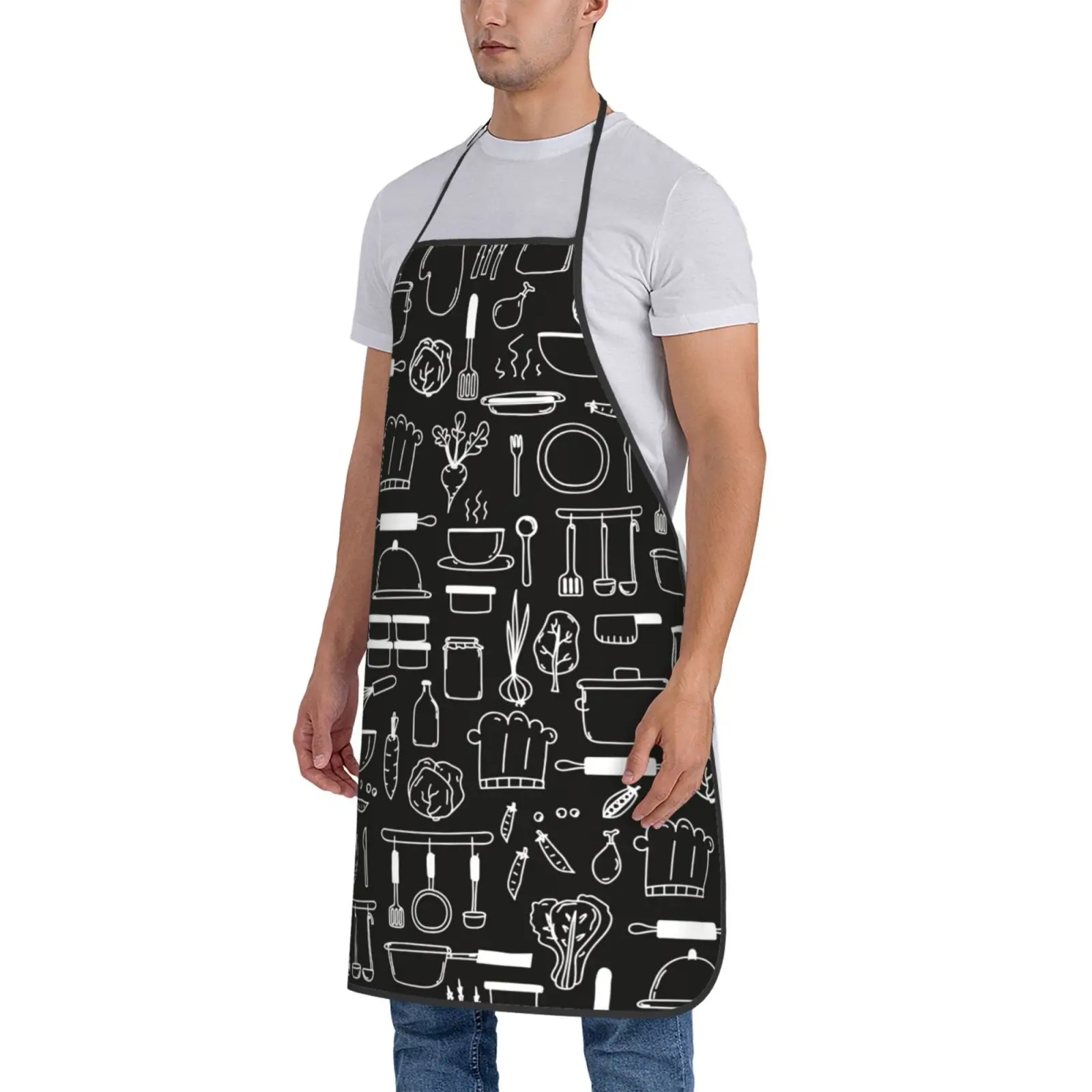 Custom Bib Apron Men Women Unisex Adult Chef Cooking Kitchen Funny Tablier Cuisine Gardening