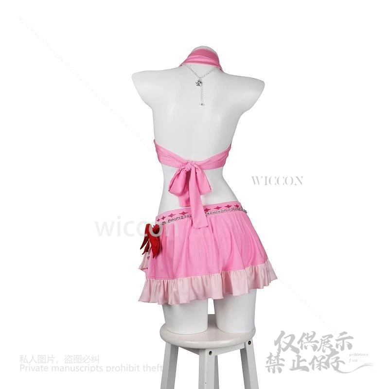 Игра Final Косплей Фэнтези VII Аэрит Гейнсборо Летний сексуальный купальник Бикини Костюм Женский парик Хэллоуин Вечерние наряды Роль