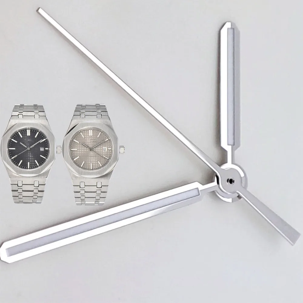 Manecillas de reloj modificadas NH35 plateadas, doradas y negras, luminosas, para movimiento NH35 NH36, manecillas con esfera de roble, accesorios de repuesto