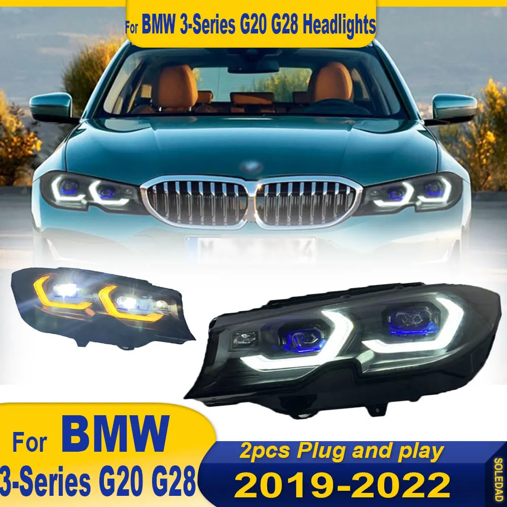 Car Headlight For BMW 3 Series G20 G28 Headlights 2019 2020 2021 2022 LED Laser Head Lamp 320i 325i LED DRL Signal Accessories