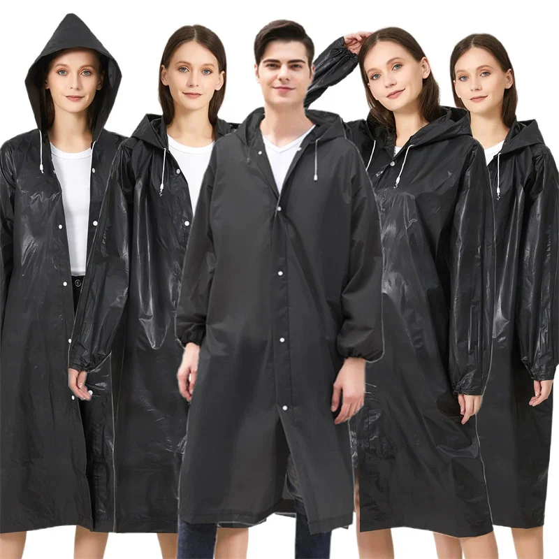 Waterproof Rain Ponchos.Disposable Adults Reusable Raincoats .Adults-Reusable Emergency Raincoats with Hoodand Drawstring