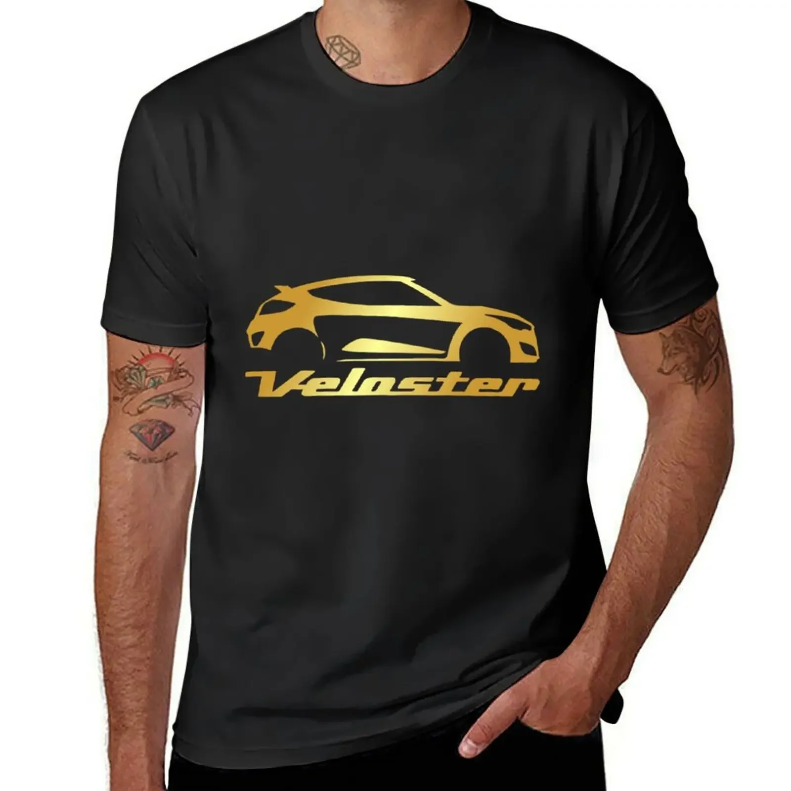 veloster gold merch T-Shirt plus sizes korean fashion summer clothes Men's t-shirts