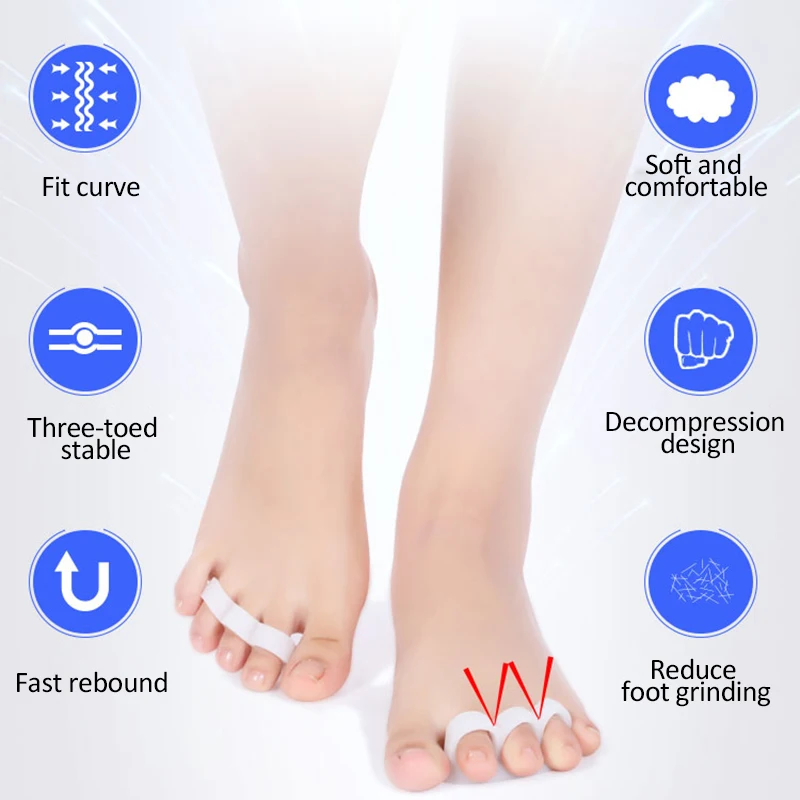 Łatwy w użyciu ochraniacz na haluksy korektuje nieświeżone palce ortopedyczne ulga w bólu wygodne separatory palców trwała silikonowa pielęgnacja stóp