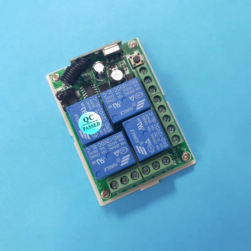 DC 12V 10A  4 channel  RF Wireless Remote Control  system Receiver  Transmitter  Learning code 315/433mhz