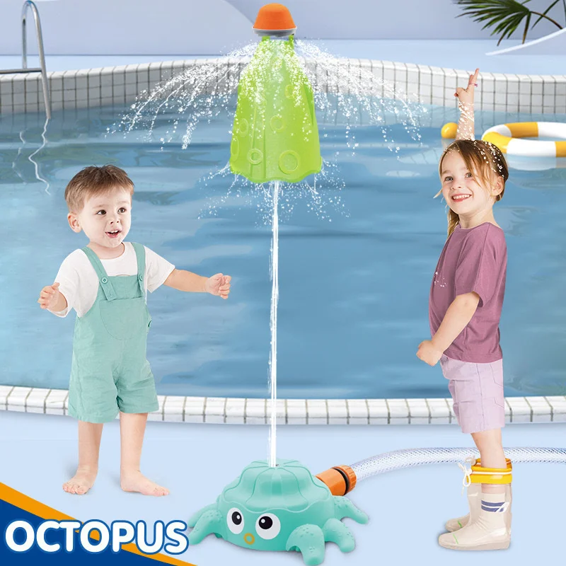 Flying Octopus Rocket Fountain Sprinkler Splashing Water Toy For Kids Rotating Summer Outdoor Pool Party Children's Toy