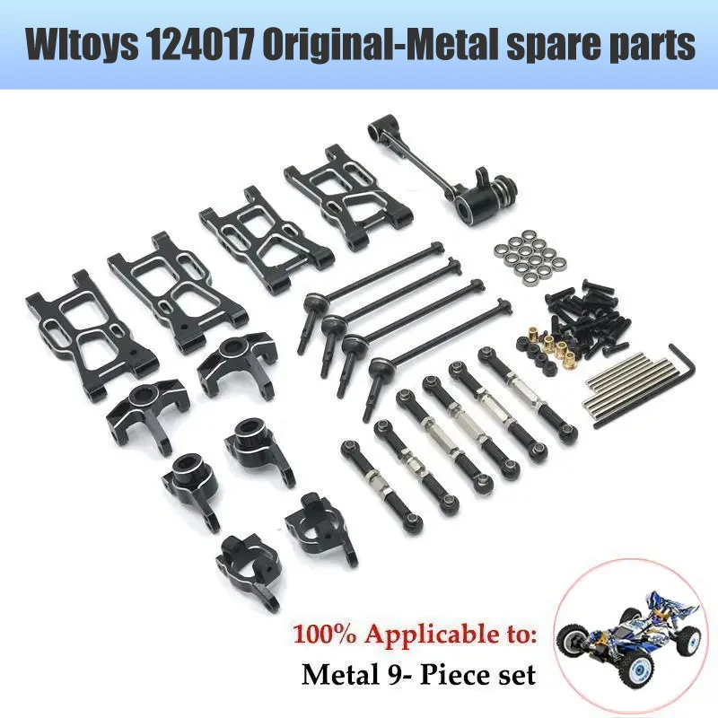 Wltoys 124017 124019 124007  Metal Front Rear Tie Rod Linkage Servo Link Rod Set RC Car Upgrade Parts Brushless Motor