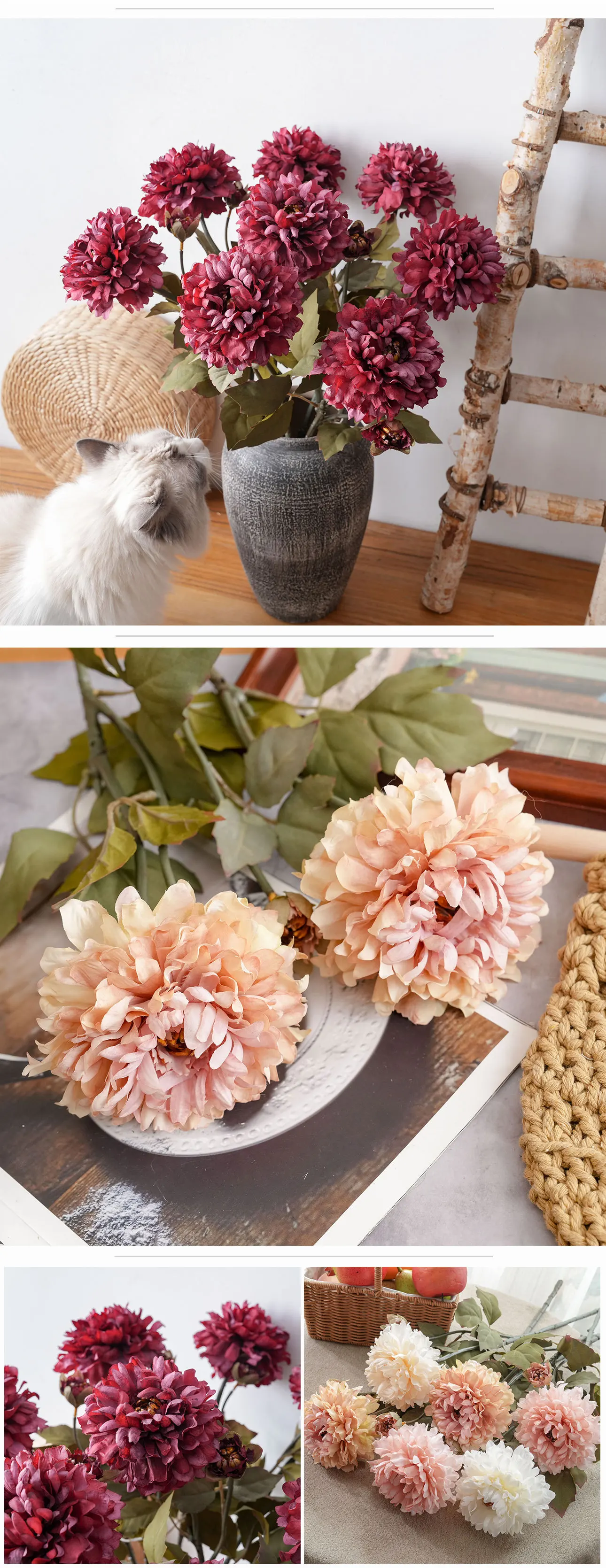 5 Stück Künstliche Pfingstrosen aus Seide für Heimdekoration, Kunstpfingstrosen, Brautstrauß, Hochzeitsdekoration, Party-Event-Tisch-Blumenarrangement – Detail 5