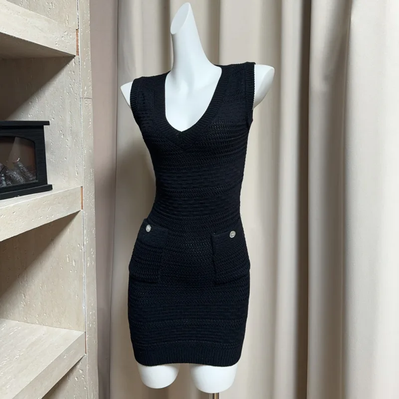 2025 NIEUWE Vrouwen Zomer Stijl tank Gebreide avondfeest Jurk Dame Mouwloze vestidos para mujer vrouw kleding