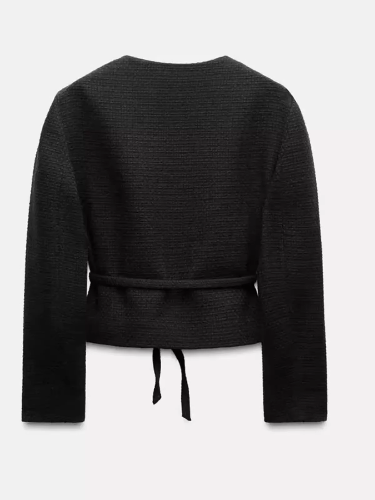 Herbst Winter Neue Sle frauen Faion Gürtel Textur Casual runde Ne Lange Sve Anzug Jaet Lose Fit Polyester Einzigen P...