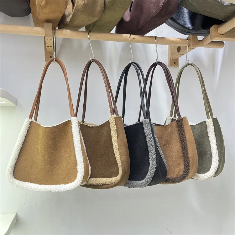 Noes Logo 2024 Child and Mother Bag Fashion Suede Splicing Wool Shoulder Tote Purses And Handbags