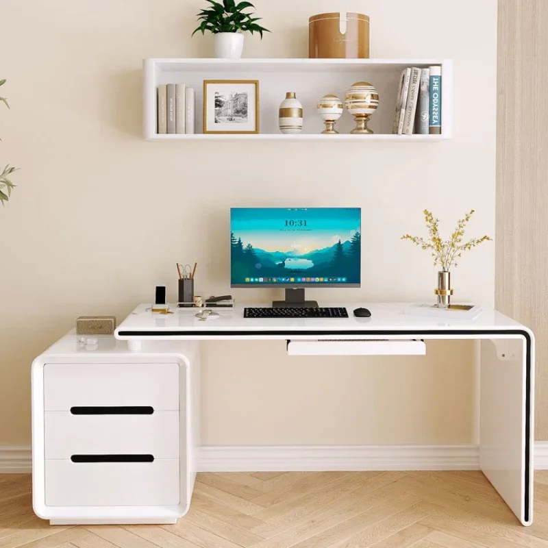 Side Table Minimalist Desk Study Home Desks Executive Computer Corner Setup Accessories Professional Escritorio Office Furniture