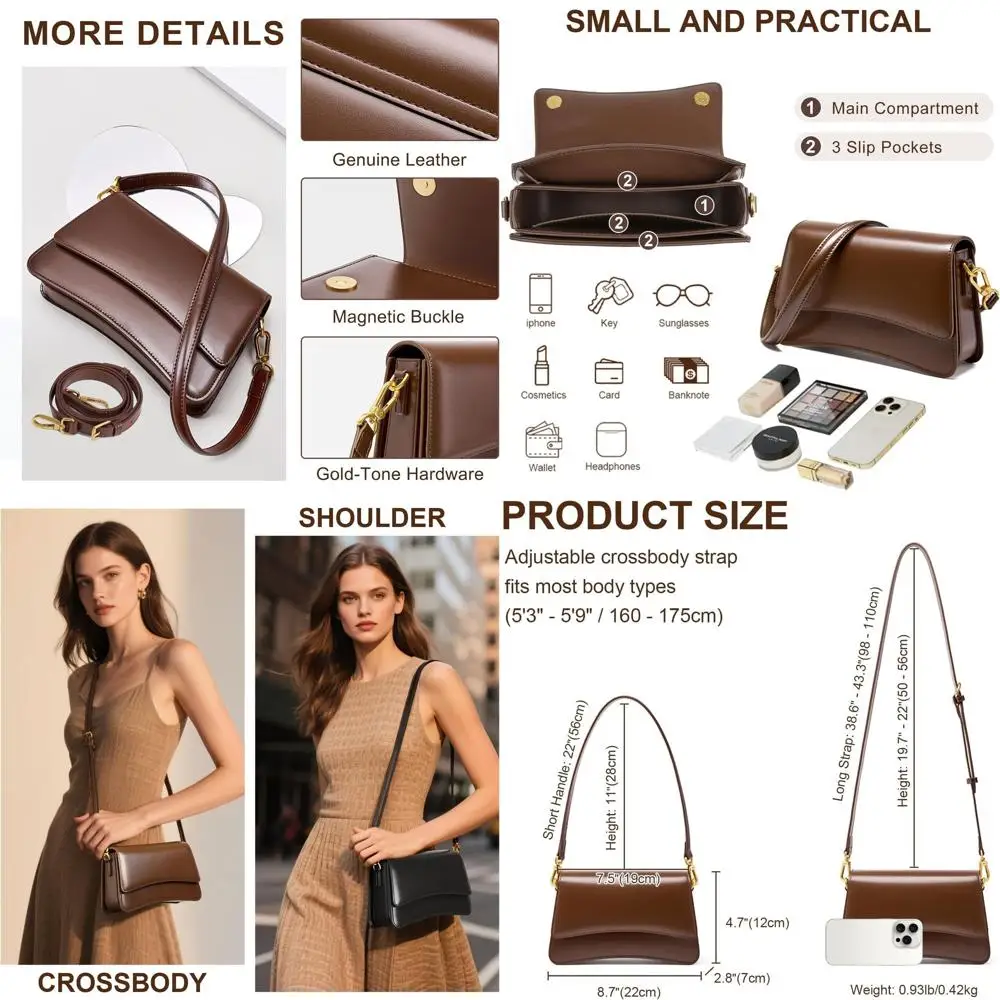 

Women's Lightweight Crossbody Saddle Bags with Adjustable Straps