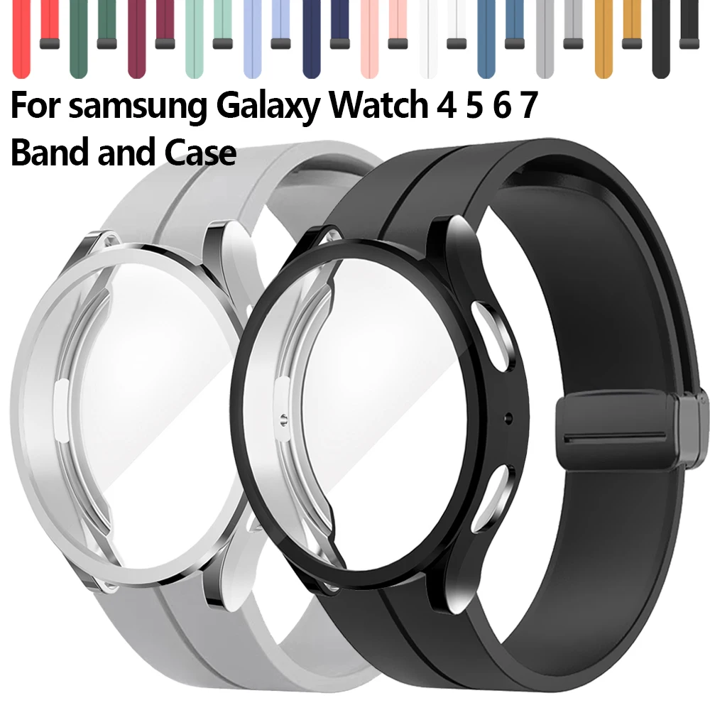 Gehäuse band für Samsung Galaxy Watch 4/5/6 40mm 44mm Allround Soft TPU Protector Cover für Galaxy Watch6 Classic 43mm 47mm Armband