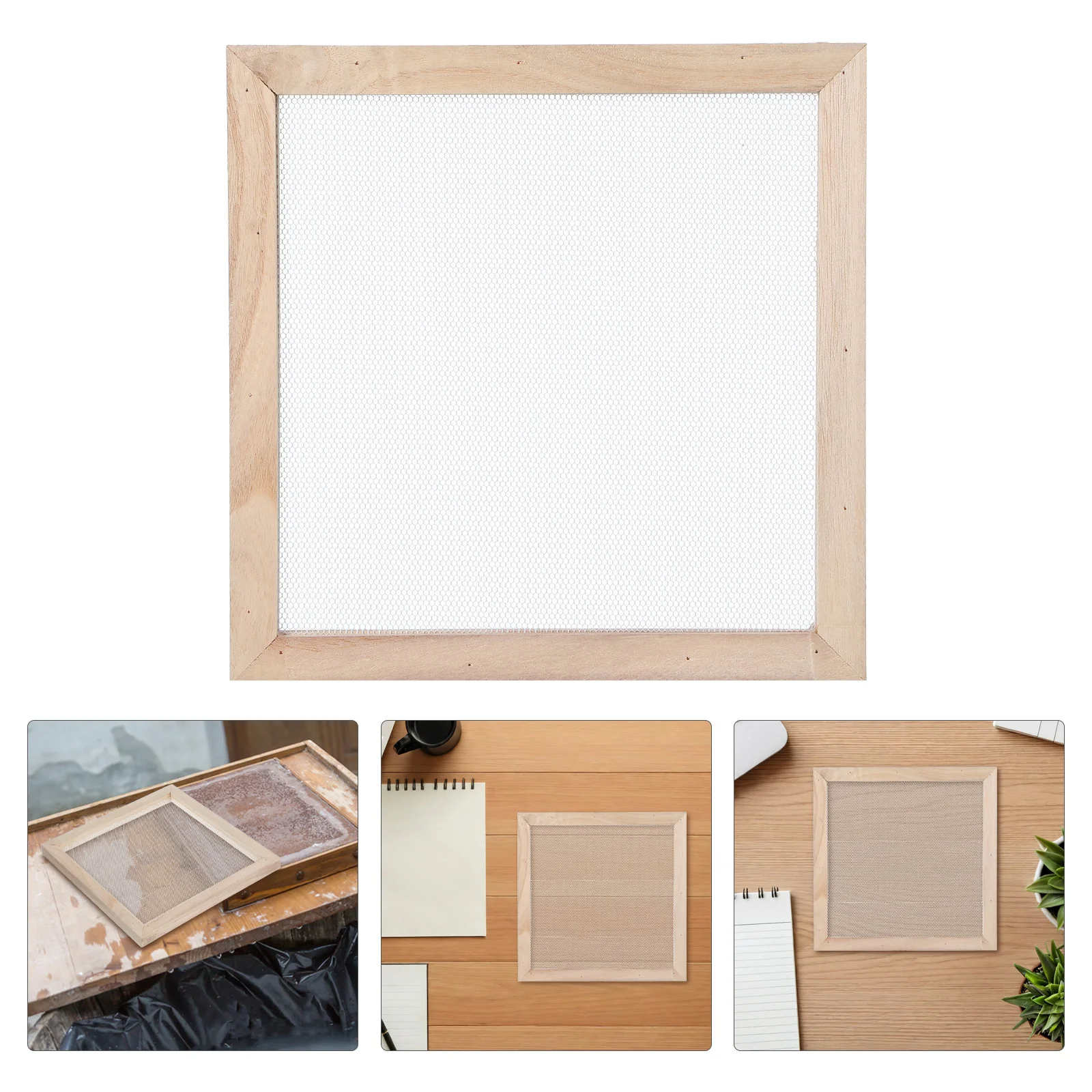 

Wooden Paper Making Screen Frame DIY Crafts Educational Handmade Paper Mold Tool DIY Wooden Frame Papermaking Kit