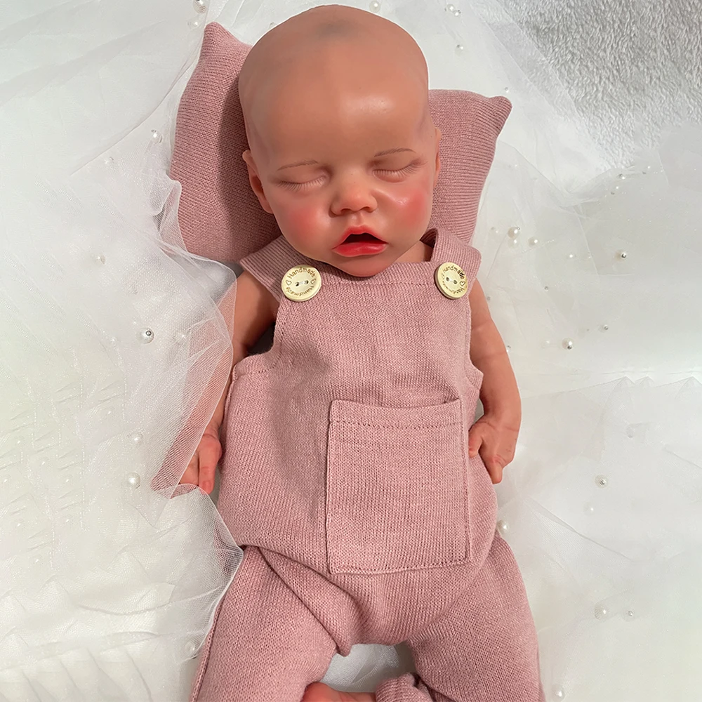 18 "100% Full Silicone Newborn Doll Soft Reborn Baby Girl Flexível 3D Skin Tone com Veinas Visíveis Boneca Handmade Anti-Stress Toy