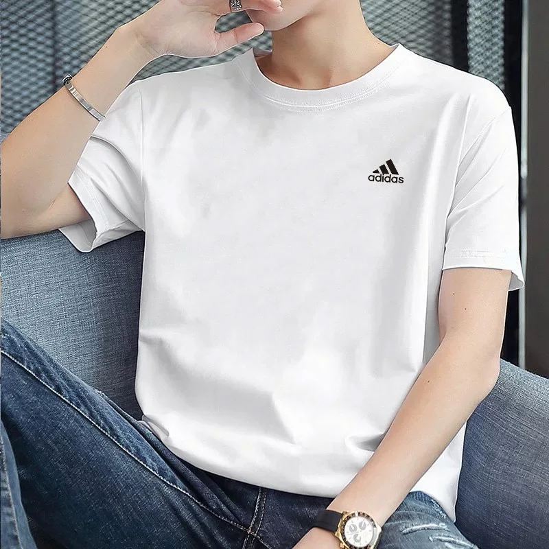 Adidas Pure Cotton Short-Sleeved T-Shirt for Men - Summer New Design - White - Running and Sports Casual Wear - IC9286